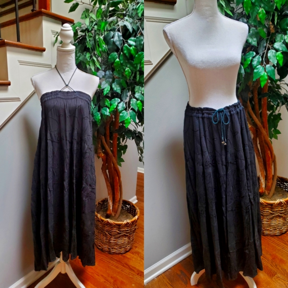 Raja hunter Green convertible halter dress and skirt